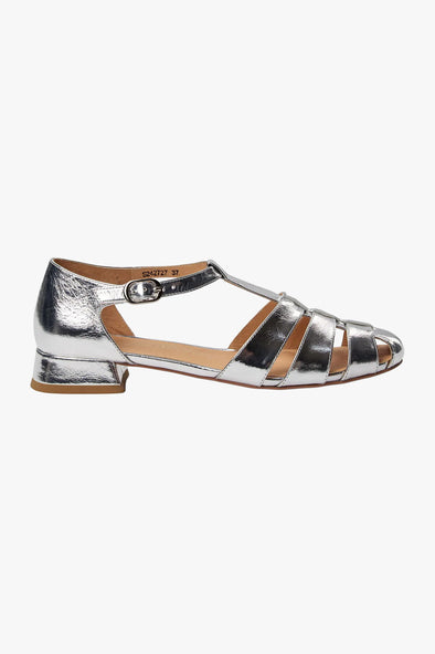 Theresa Leather Sandal Silver