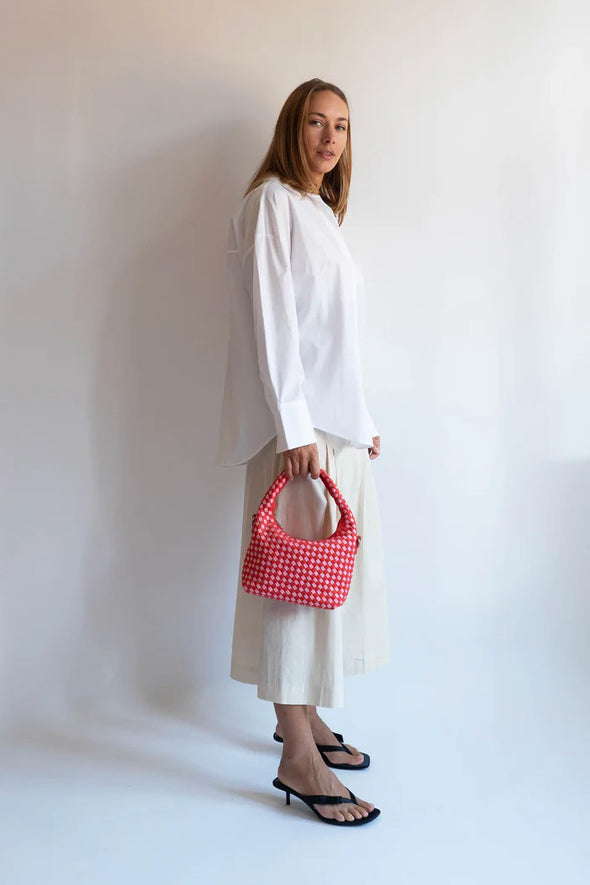 Twist Braided Neoprene Bag Red Coral