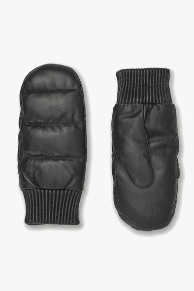 Avery Leather Mittens Black