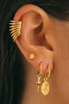 Hammered Star Stud Earring Goldplated