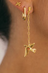 Lucky Swallow Chain Earring Goldplated