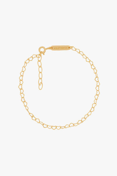 Heart Chain Bracelet Gold Plated