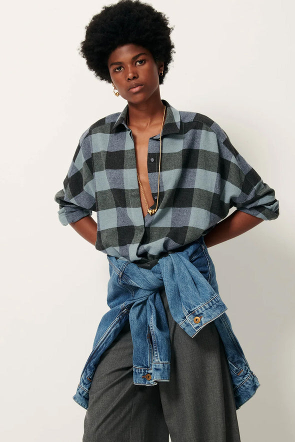 Deliwool Shirt Smocky Blue