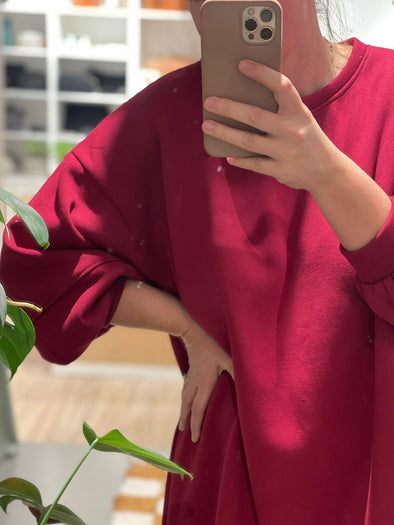Ginny Fleece Sweaterdress Bordeaux