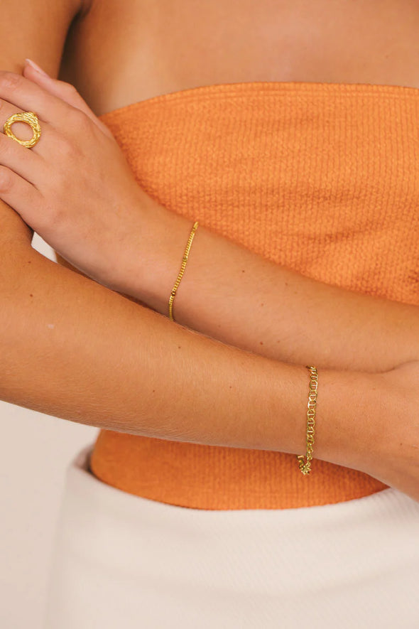 Dot Chain Bracelet Gold Plated