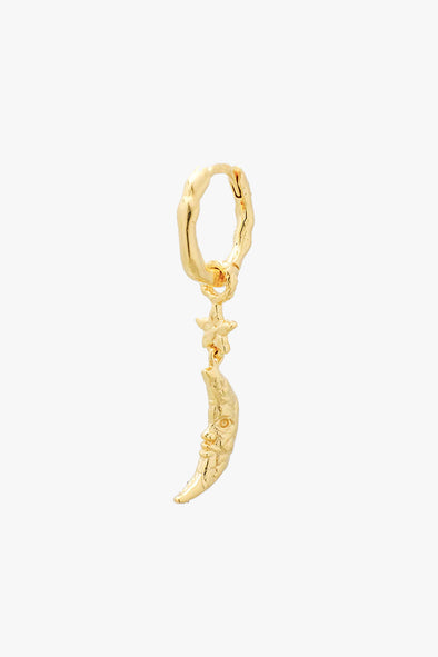 Moon & Star Earring Gold