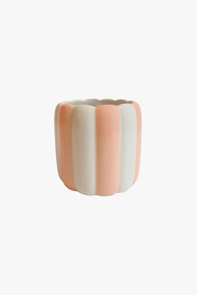 Striped Flowerpot Peach White