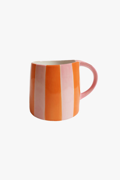 Striped Mug Pink Orange