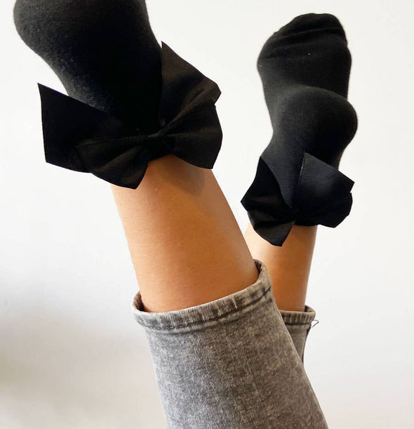 Elisa Black Bow Socks