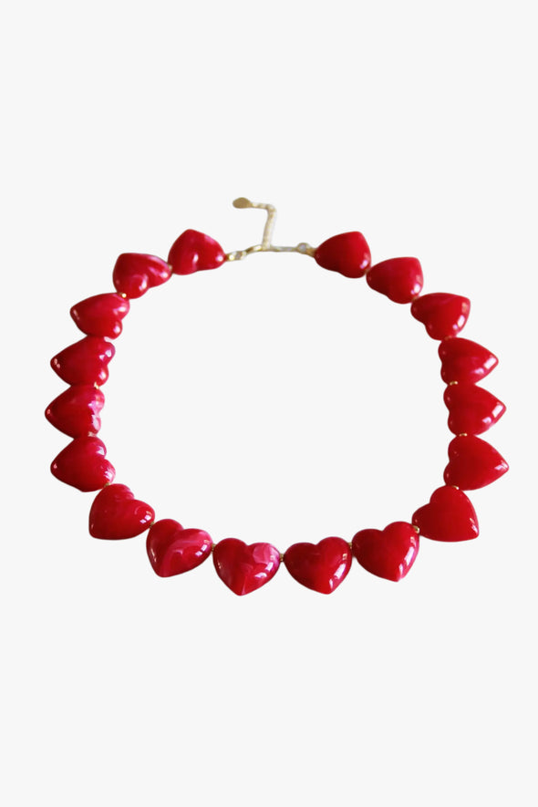 Bead Necklace - Red