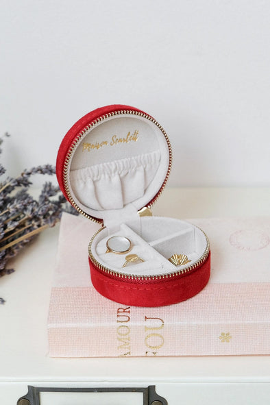 Yvonne Red Velvet Travel Jewellery Box