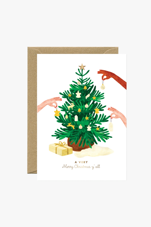 Gold Xmas Tree Chic Card