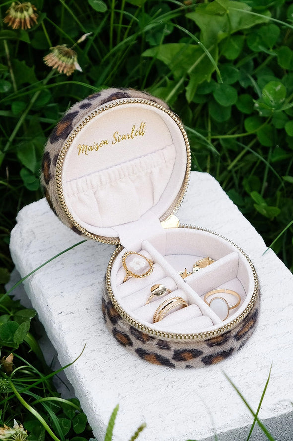 Marie Camel Corduroy Mini Travel Jewellery Box