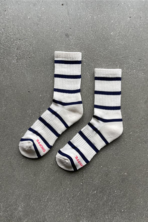 Striped Boyfriend Socks Sailor Stripe