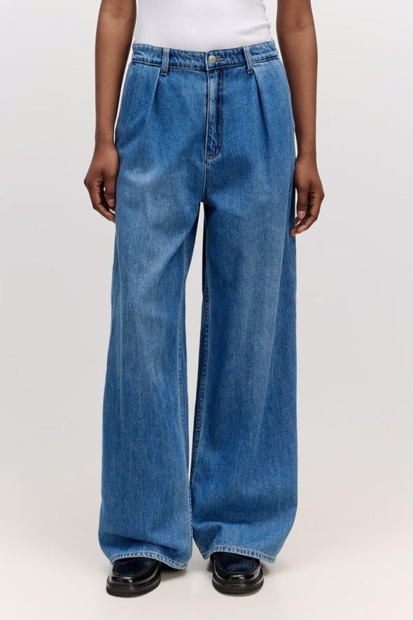 Juno Denim Trousers Casual Mid Blue