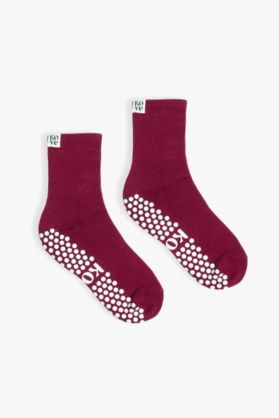 Les Basics Grip Socks Burgundy