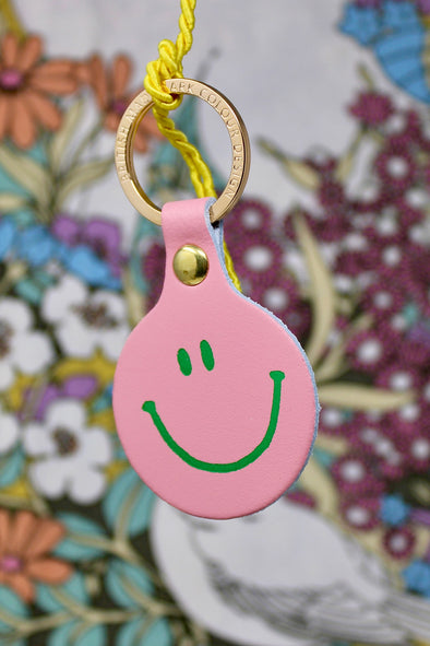 Smiley Key Fob Pale Pink