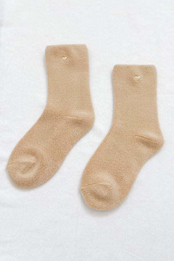 Embroidered Cloud Socks French Vanilla