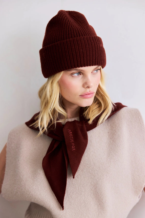 Merino Wool Triangle Scarf Dark Walnut