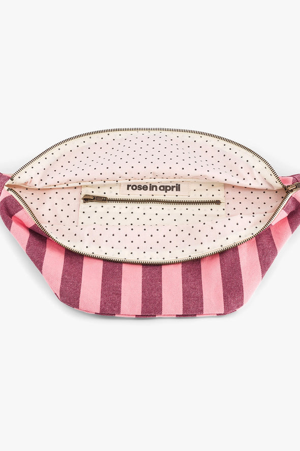 Bum Bag Stripes Burgundy /Flamingo Pink