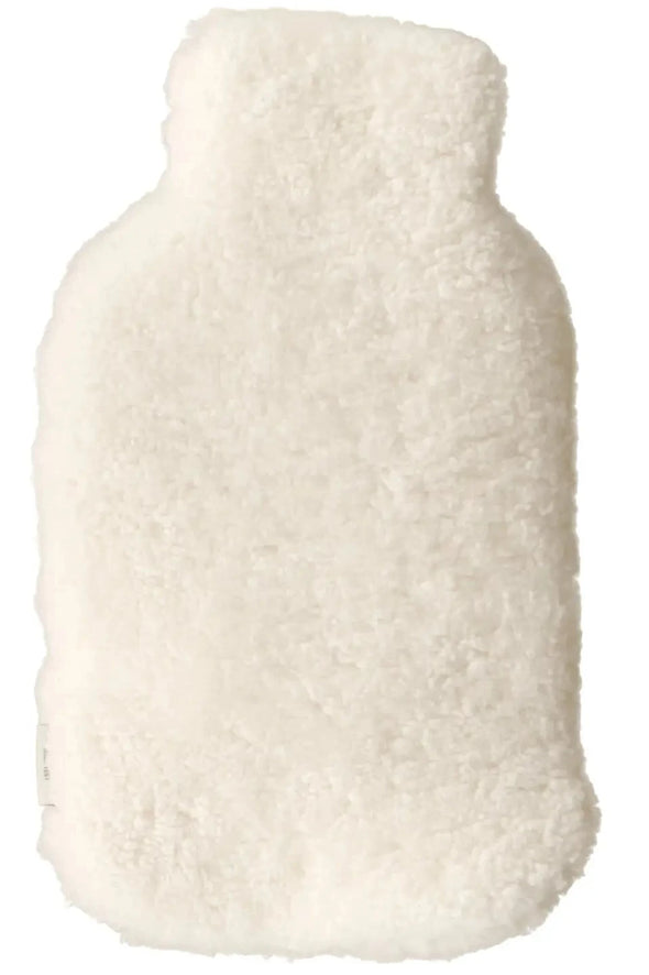 White Sheepskin Hot Water Bottle Cover