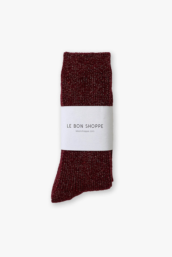 Winter Sparkle Socks Wine