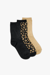 Fancy Glitter, Black & Gold Leopard Socks