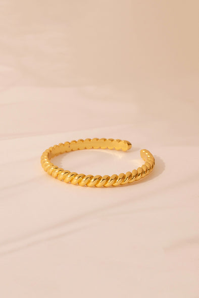 Premium Chunky Rope Twist Cuff Gold Plated