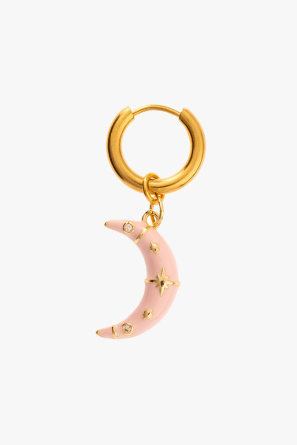 To The Moon And Back Single Earring Pink