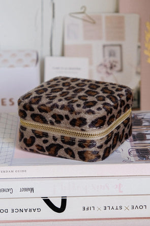 Corinne Leopard Travel Jewelry Box