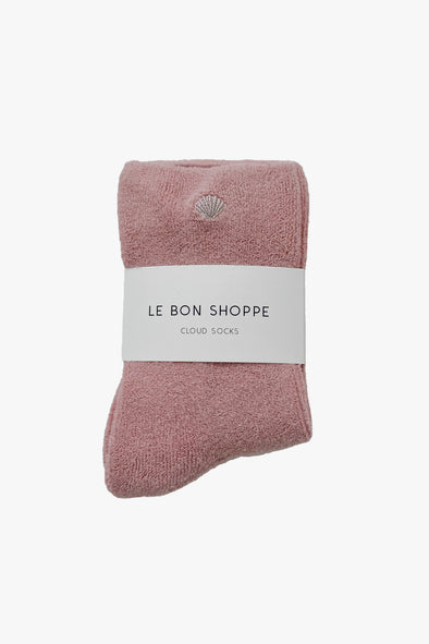 Embroidered Cloud Socks French Rosé