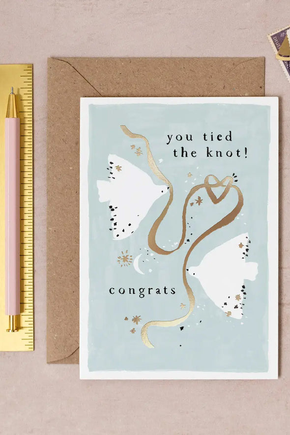 Tied The Knot Wedding Card