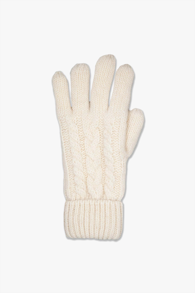 Knitted Finger Gloves White