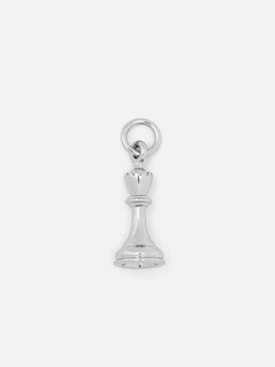 Chess Queen Charm Silver