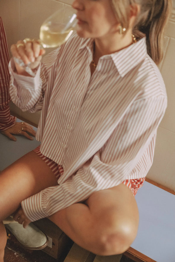 Amy Cropped Blouse Stripes