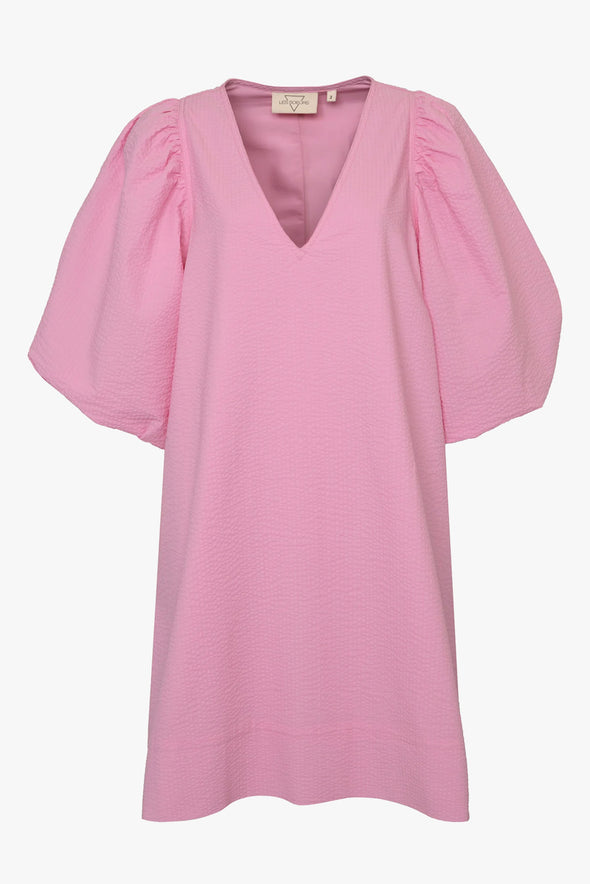 Idris Seersucker Short Dress Pink