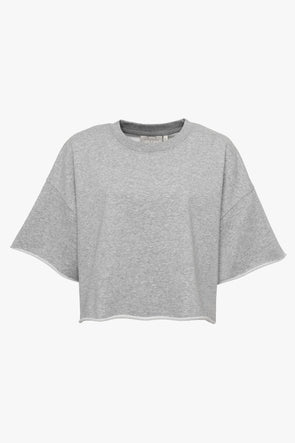 Lucia Cropped Sweater Light Grey Melange