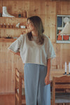 Lucia Cropped Sweater Light Grey Melange