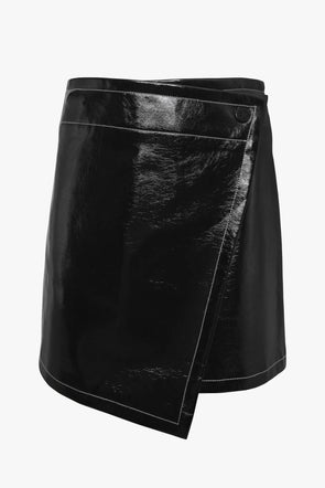 Avery Vegan Leather Skirt Black