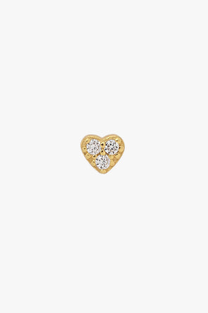 Jolie Heart Strass Earring Gold