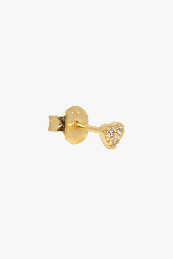 Jolie Heart Strass Earring Gold