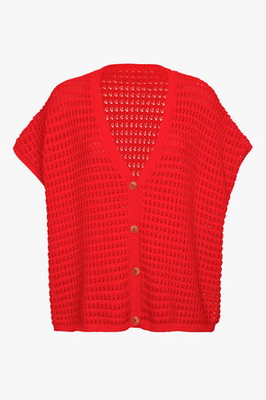 Jack Crochet Vest Red