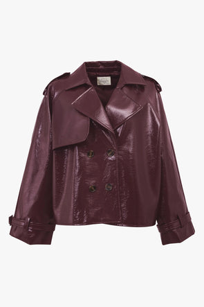 Adriaan Vegan Leather Trench Bordeaux