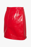 Mila Vegan Leather Skirt Red