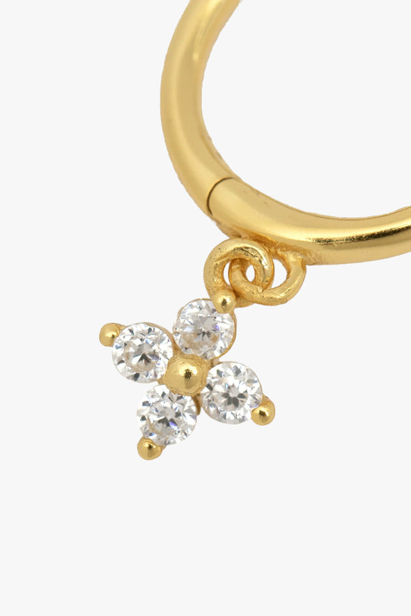 Jeanne Flower Strass Gold Earring
