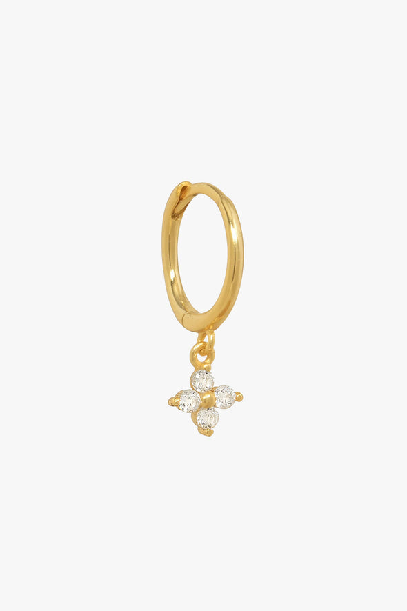 Jeanne Flower Strass Gold Earring