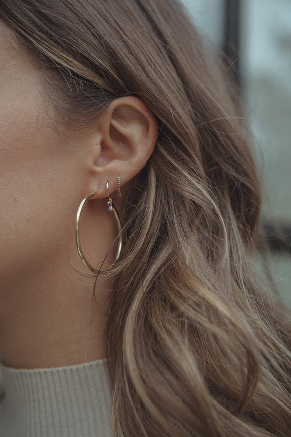 Jeanne Mini Strass Gold Lilac Earring