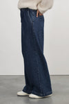 Aras Pleated Denim Dark Blue