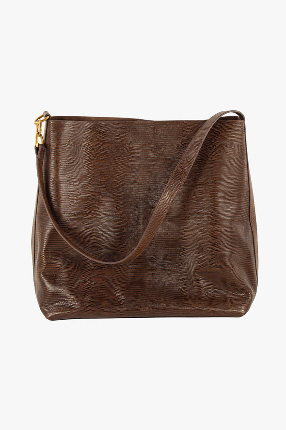 Vita Mia Leather Shoulder Bag Browny Lézard
