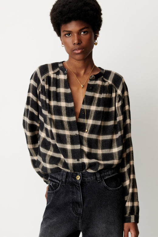 Nicolas Gathered Shirt Graffitsan
